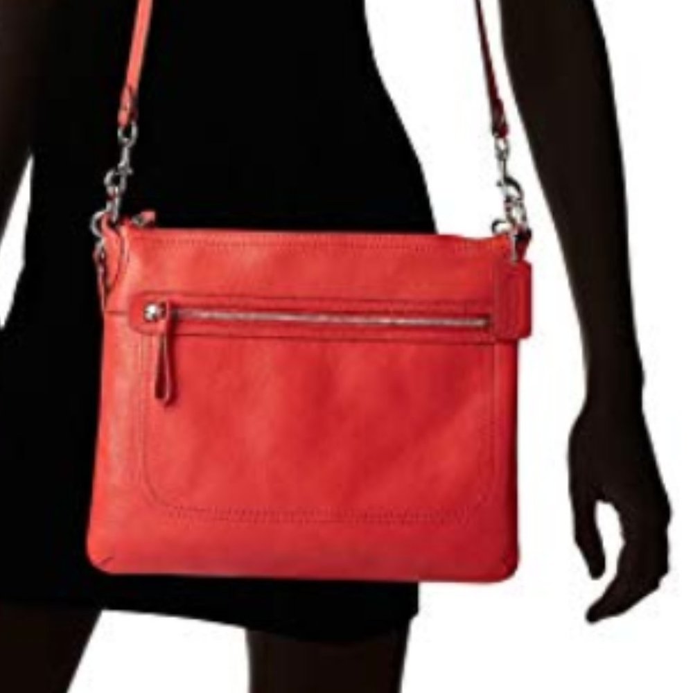 Coach Poppy Perri Pebbled Leather Convertible Bag